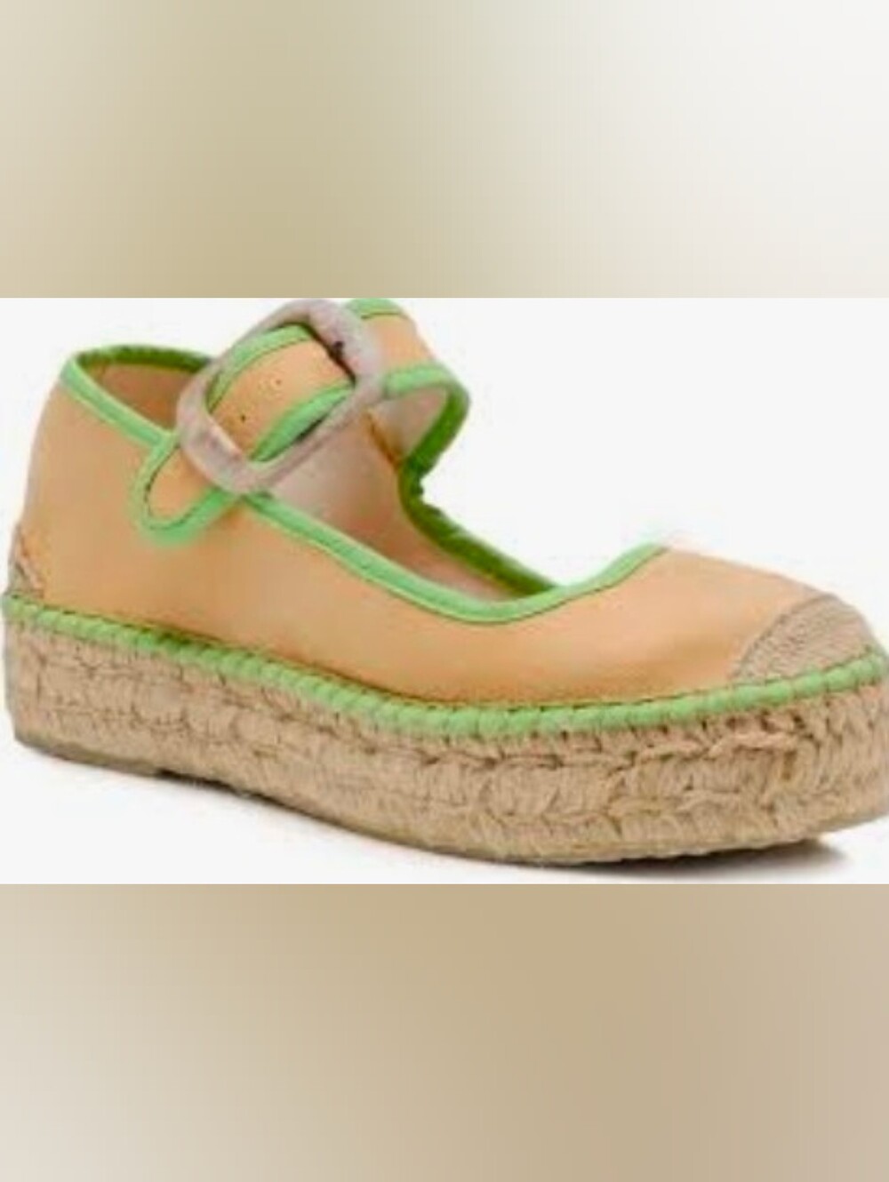 Free People Surfside Mary Jane Espadrilles featuring lime green trim!